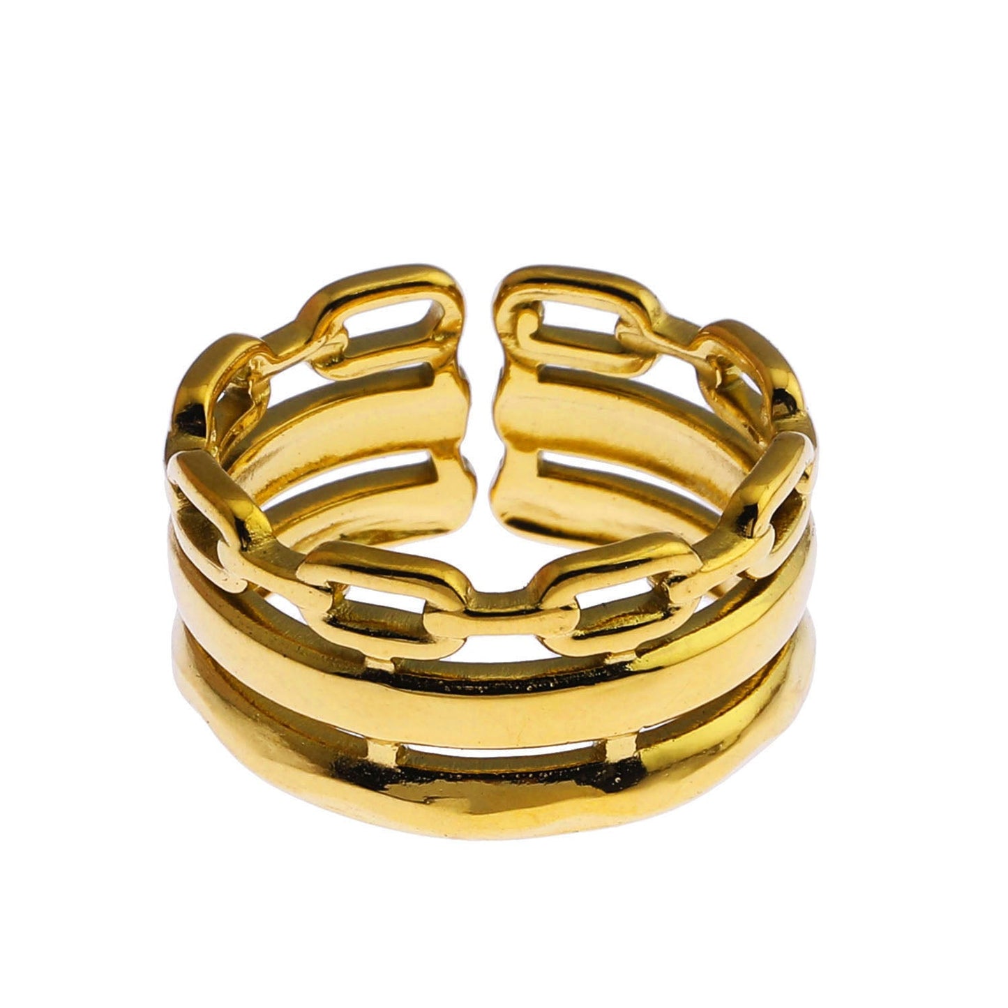 Triple Banded Stacked Ring