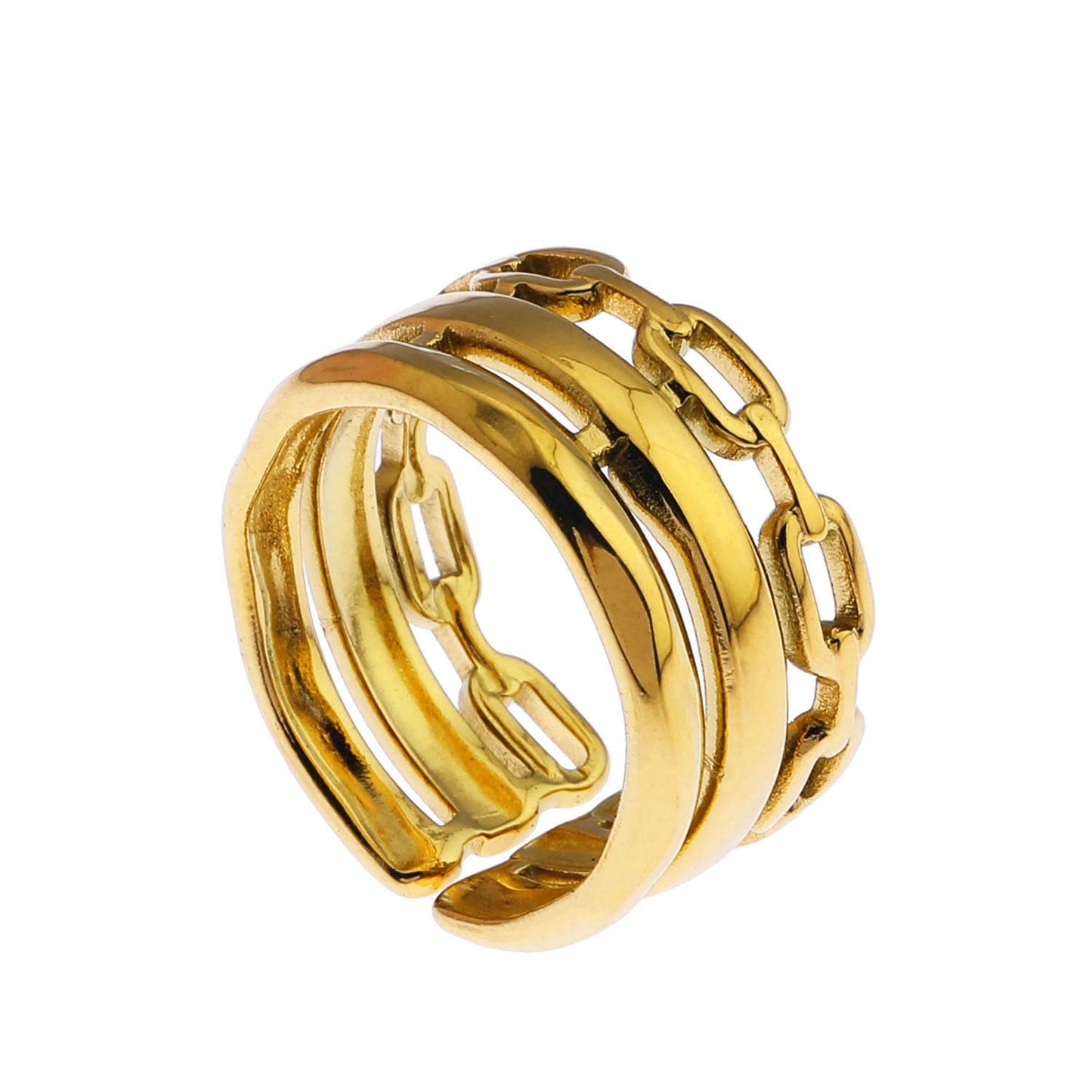 Triple Banded Stacked Ring