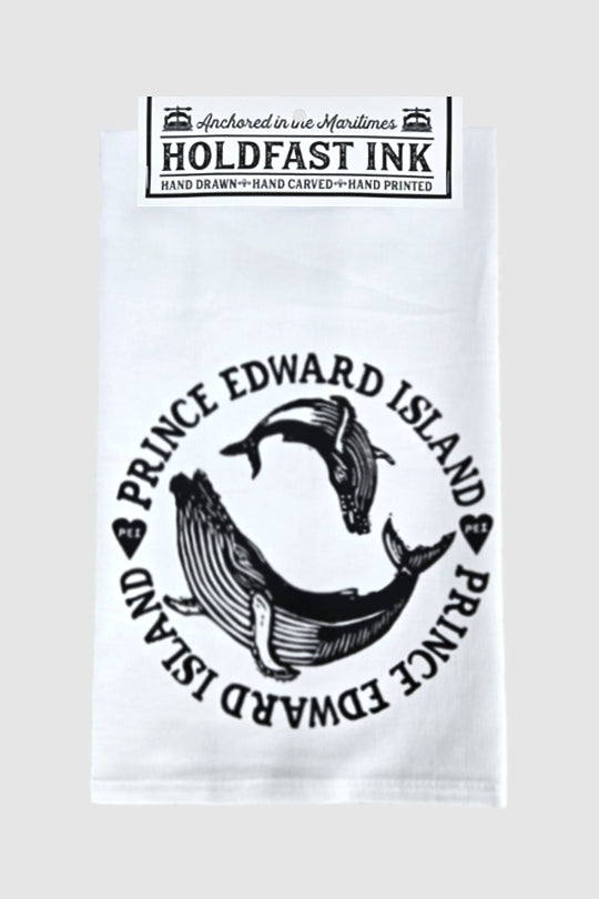 Prince Edward Island Humpback Whale Pair Tea Towel