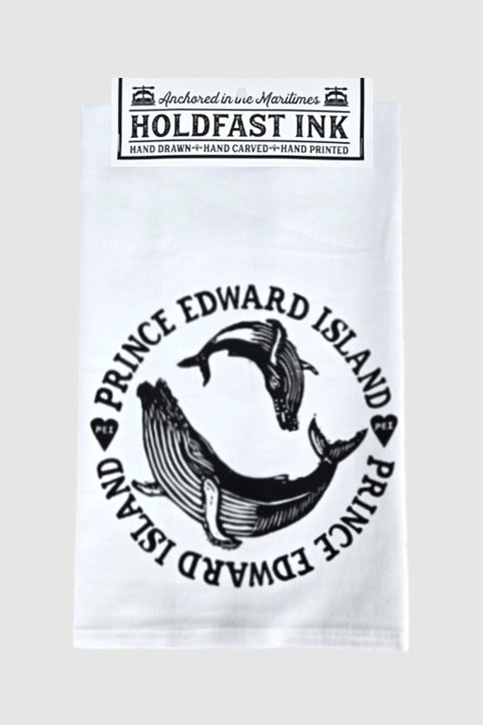 Prince Edward Island Humpback Whale Pair Tea Towel
