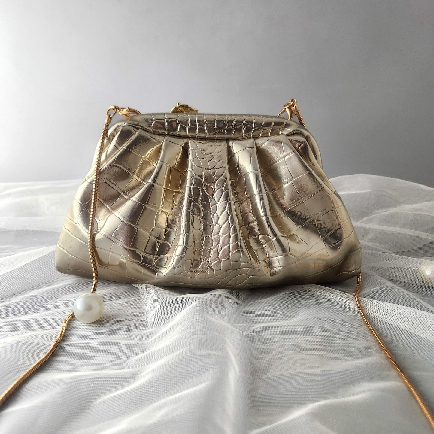 Golden Gallop Cloud Clutch