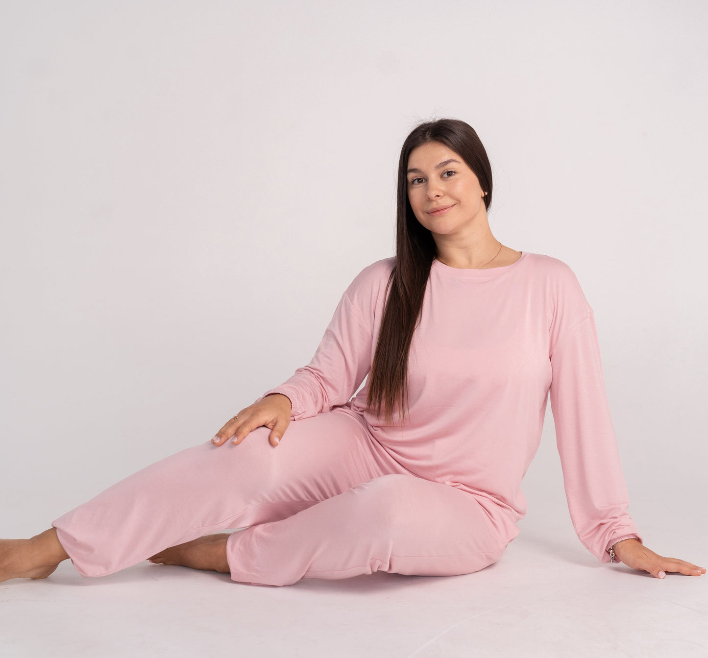 Women's Bamboo Long Sleeve Loungewear Set (Coral Blush)