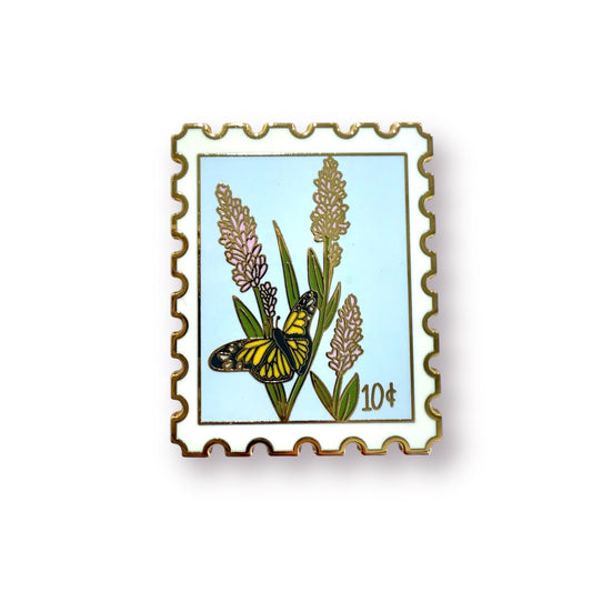 Lavender Postage Stamp Enamel Pin