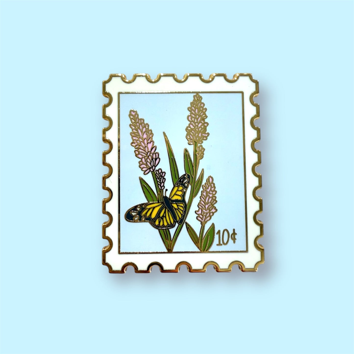 Lavender Postage Stamp Enamel Pin