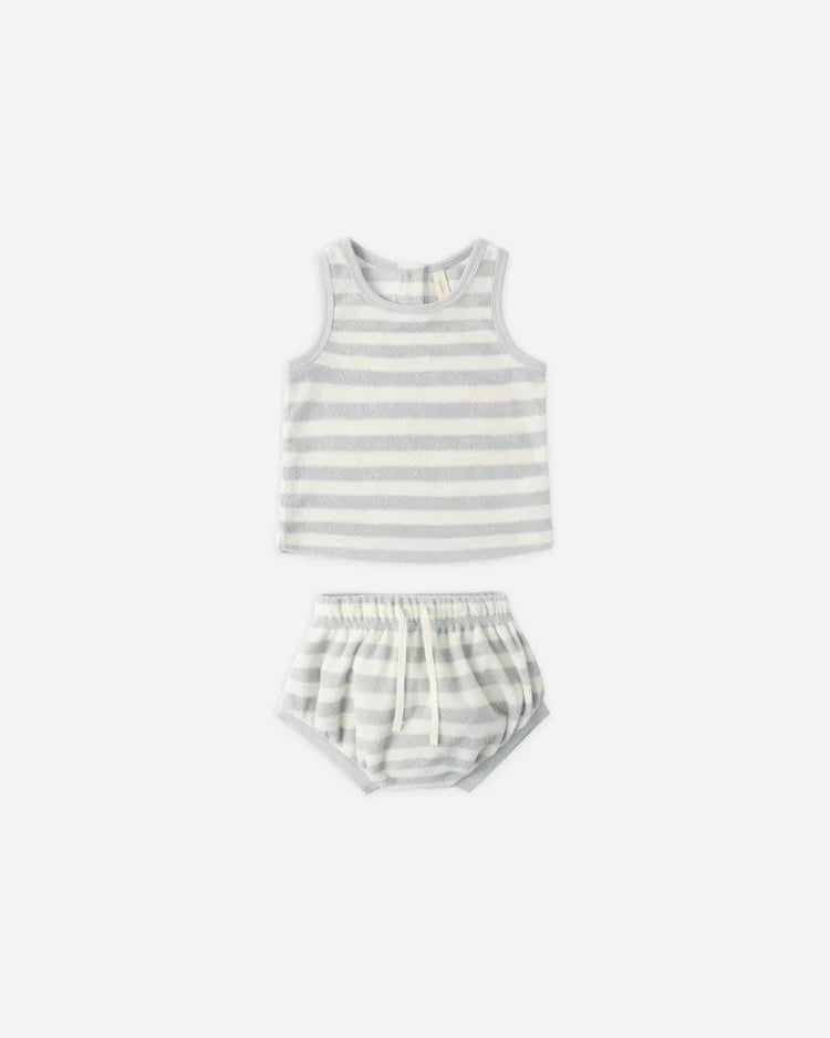 Terry Tank + Short Set | Sky Stripe | Quincy Mae