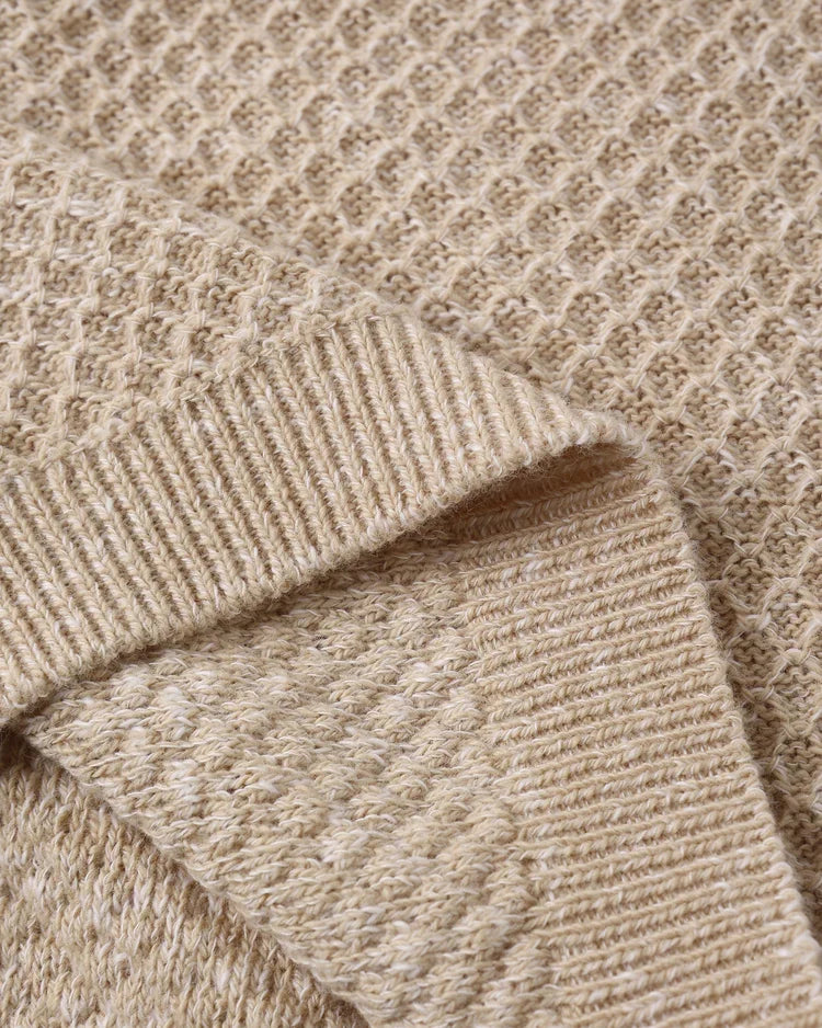 Bunny Knit Sweater | Heathered Latte | Quincy Mae