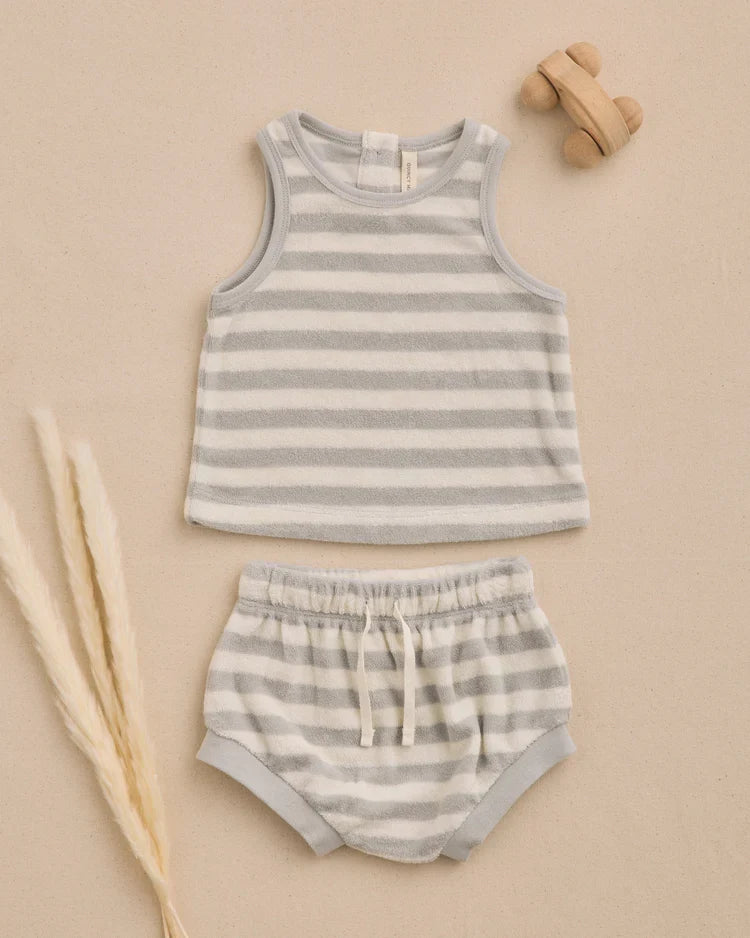 Terry Tank + Short Set | Sky Stripe | Quincy Mae