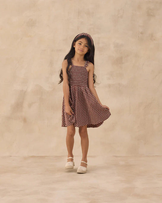 Lainey Dress | Chocolate Polka Dot | Rylee & Cru