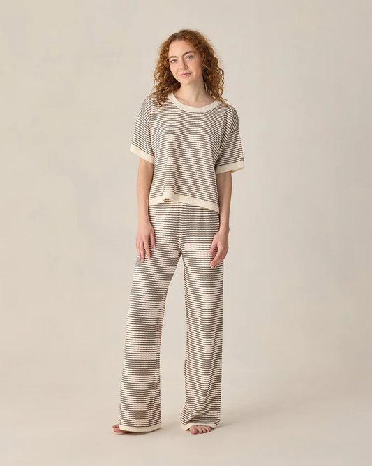 Ladies Knit Set | Chocolate Stripe | Rylee & Cru