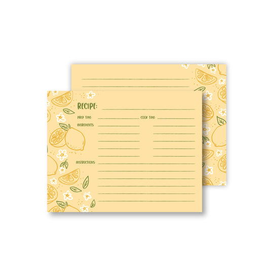 Yellow Lemon Recipe Cards