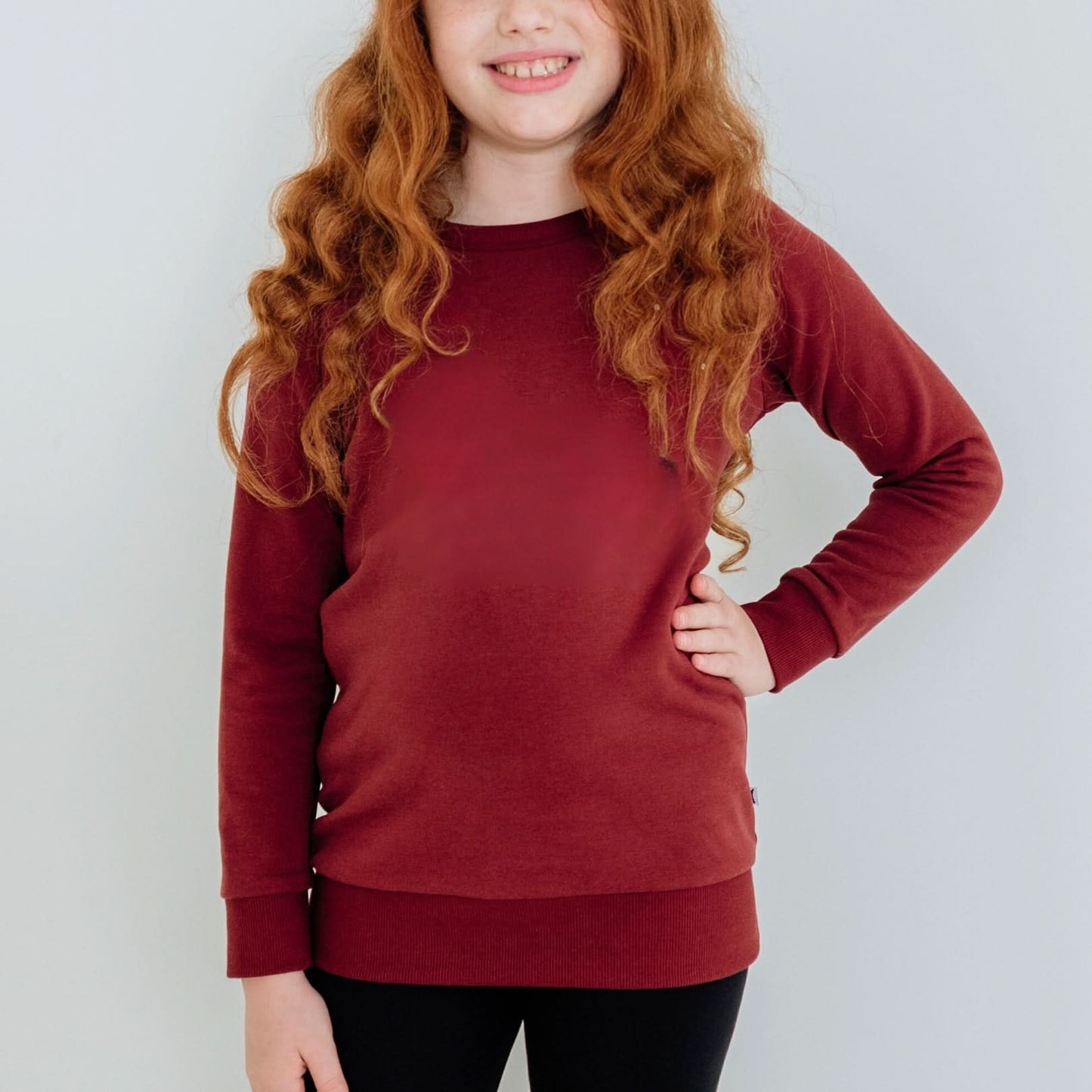 Youth Bamboo Fleece Raglan Pullover | Cranberry