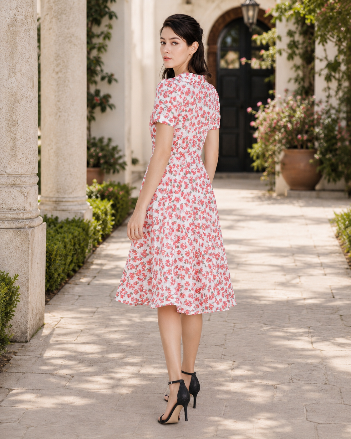 Rosalie Floral Fit-and-Flare Shirt Dress