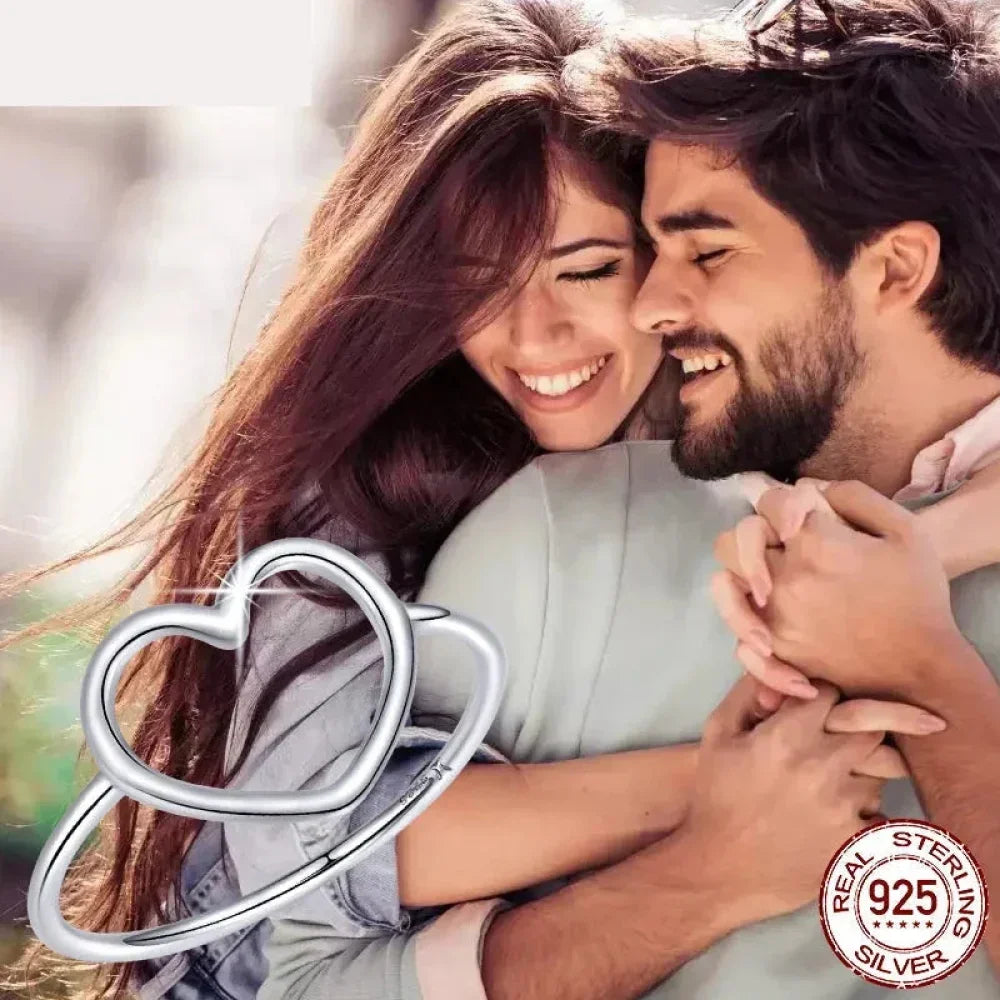 Sterling Silver Minimal Heart Band Ring