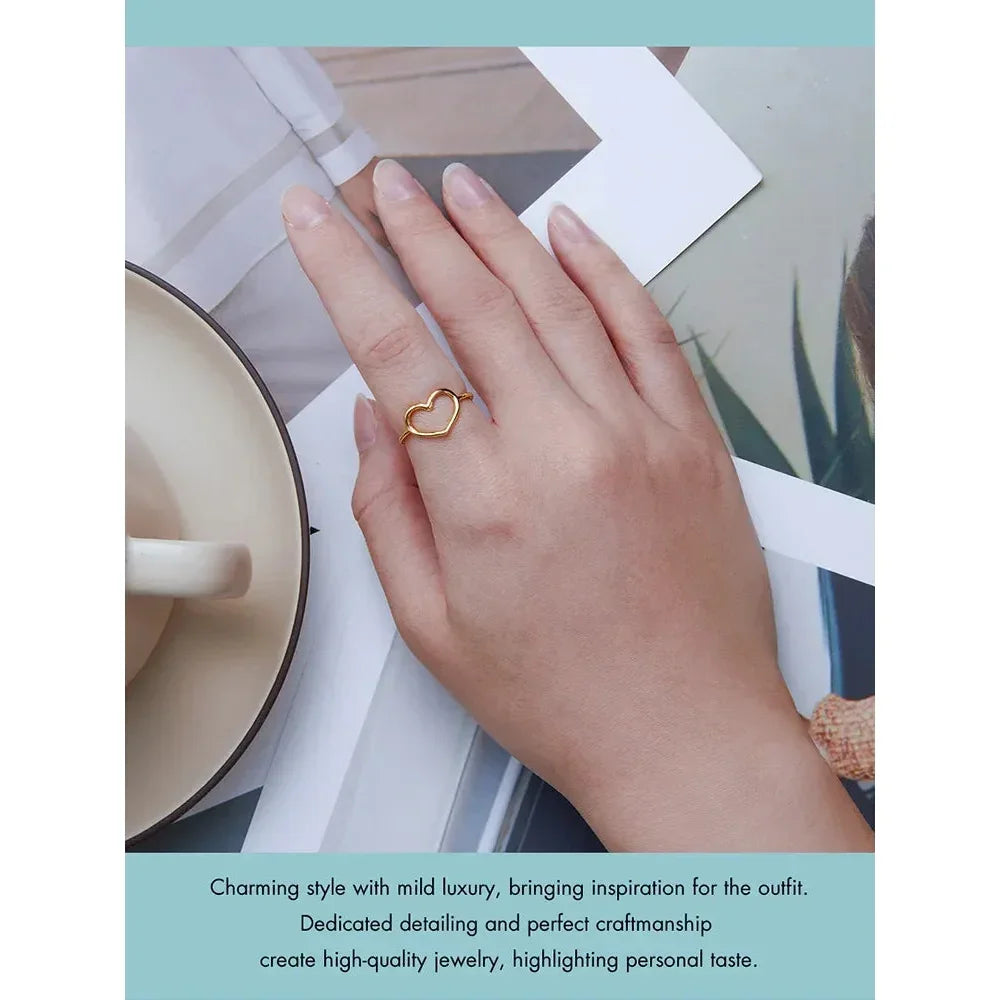 Sterling Silver Minimal Heart Band Ring