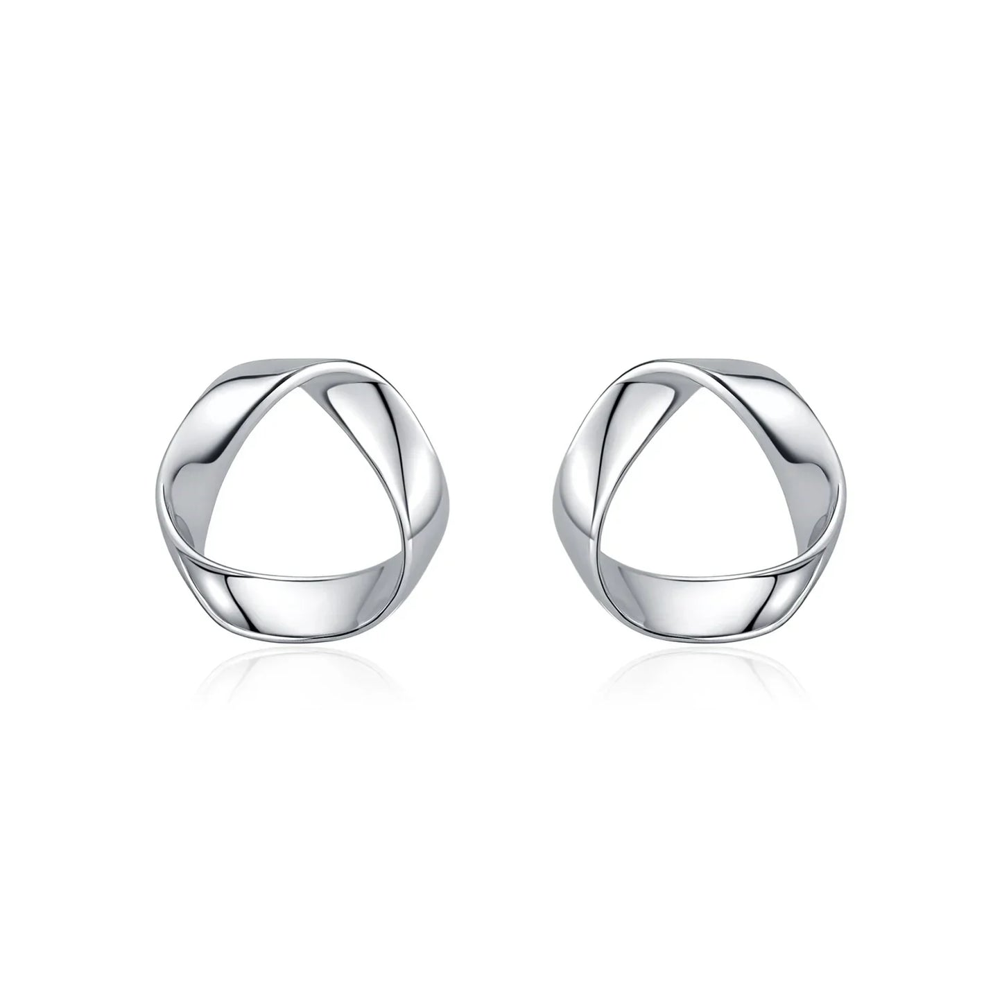 Sterling Silver Minimalist Wavy Stud Earrings