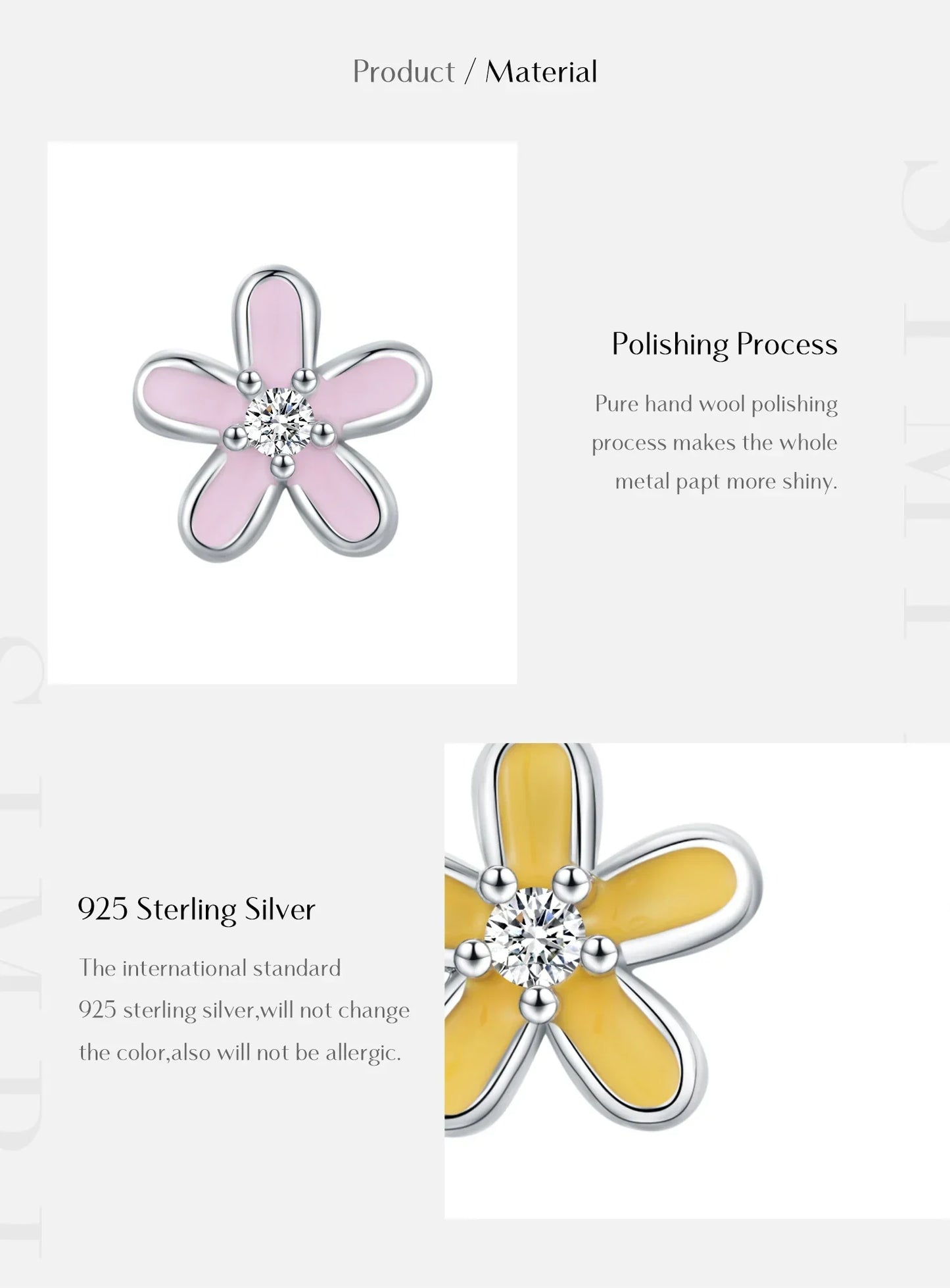 Sterling Silver Colorful Enamel Flower Stud Earrings