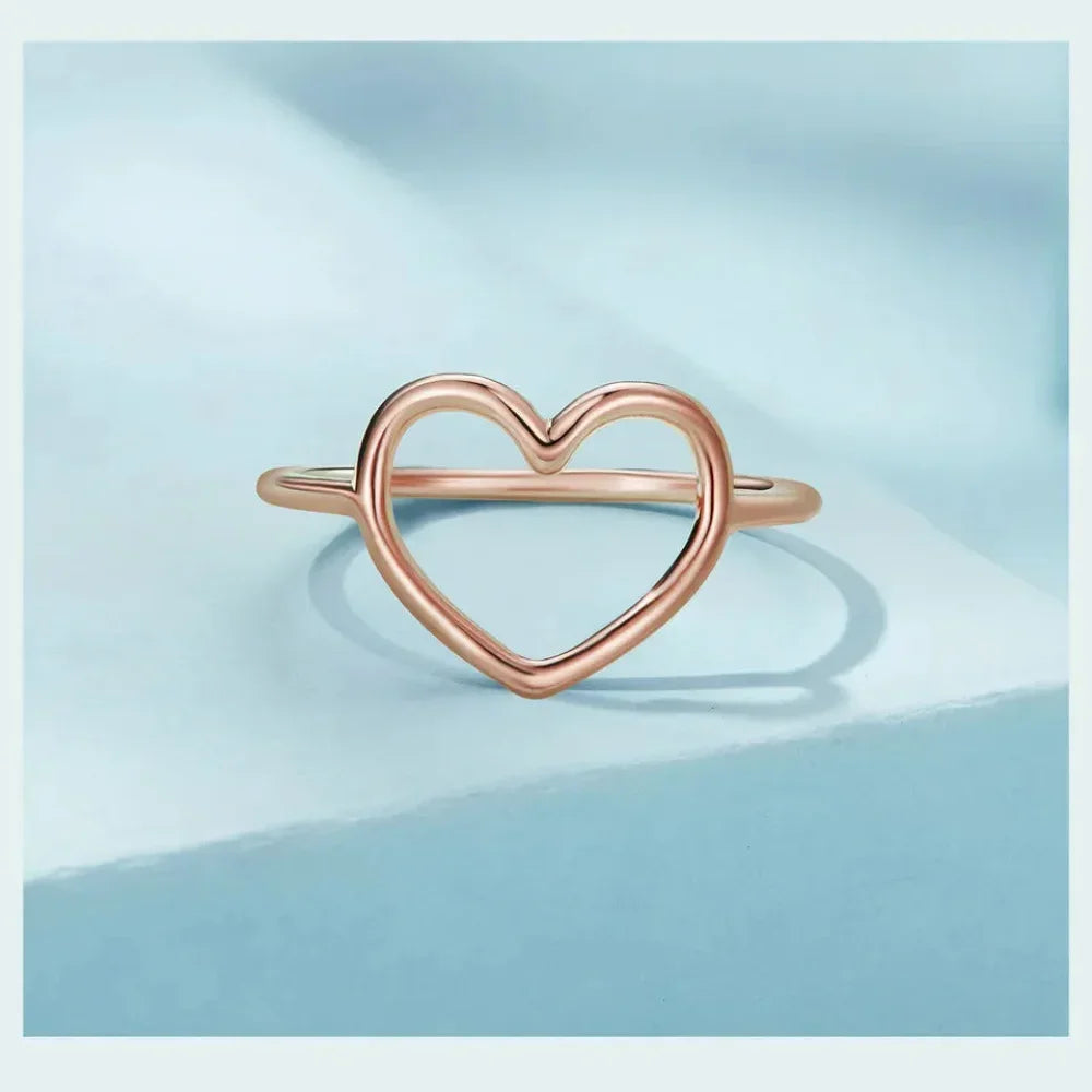 Sterling Silver Minimal Heart Band Ring