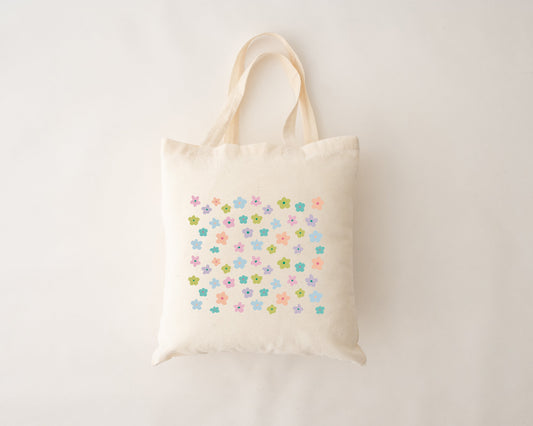 Sac réutilisable - fleurs pastel