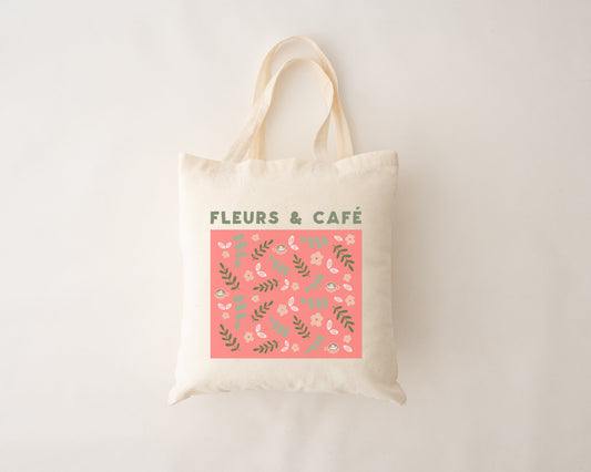 Sac réutilisable - fleurs & café
