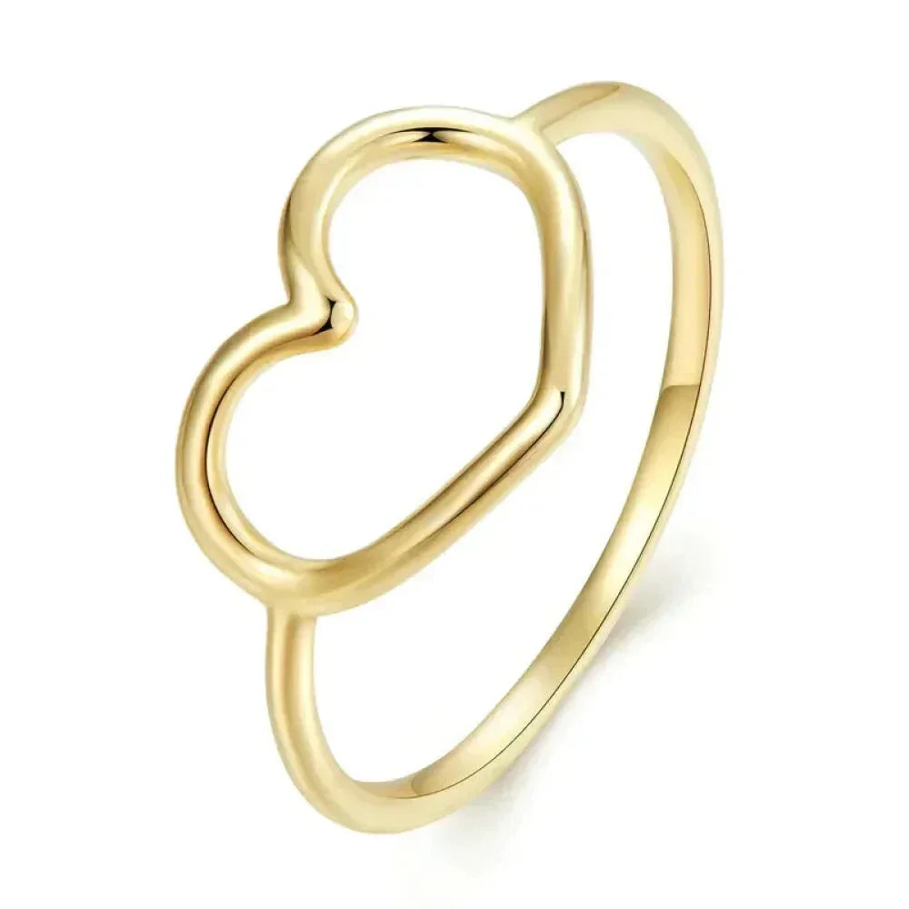 Sterling Silver Minimal Heart Band Ring