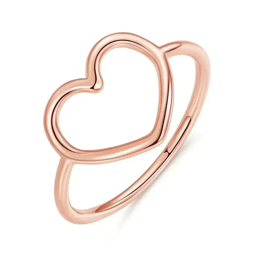Sterling Silver Minimal Heart Band Ring