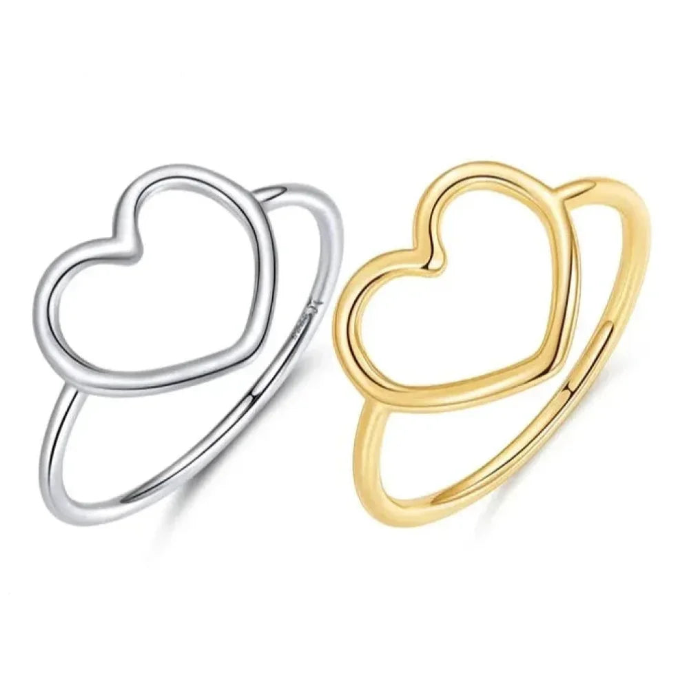Sterling Silver Minimal Heart Band Ring