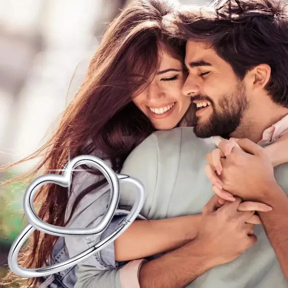 Sterling Silver Minimal Heart Band Ring