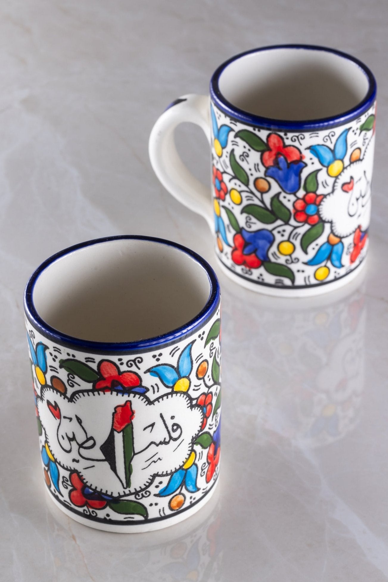 Mugs | With Map & Plain – Hand-Painted Palestinian Ceramic