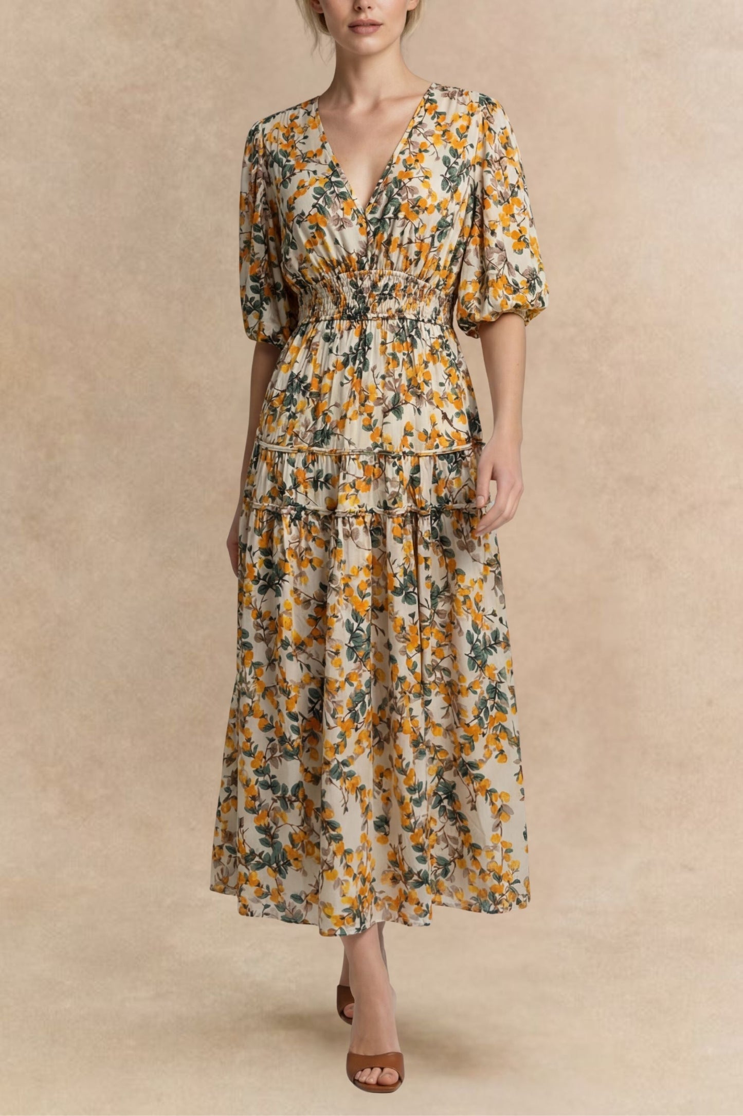 Sophie V-Neck Midi Dress
