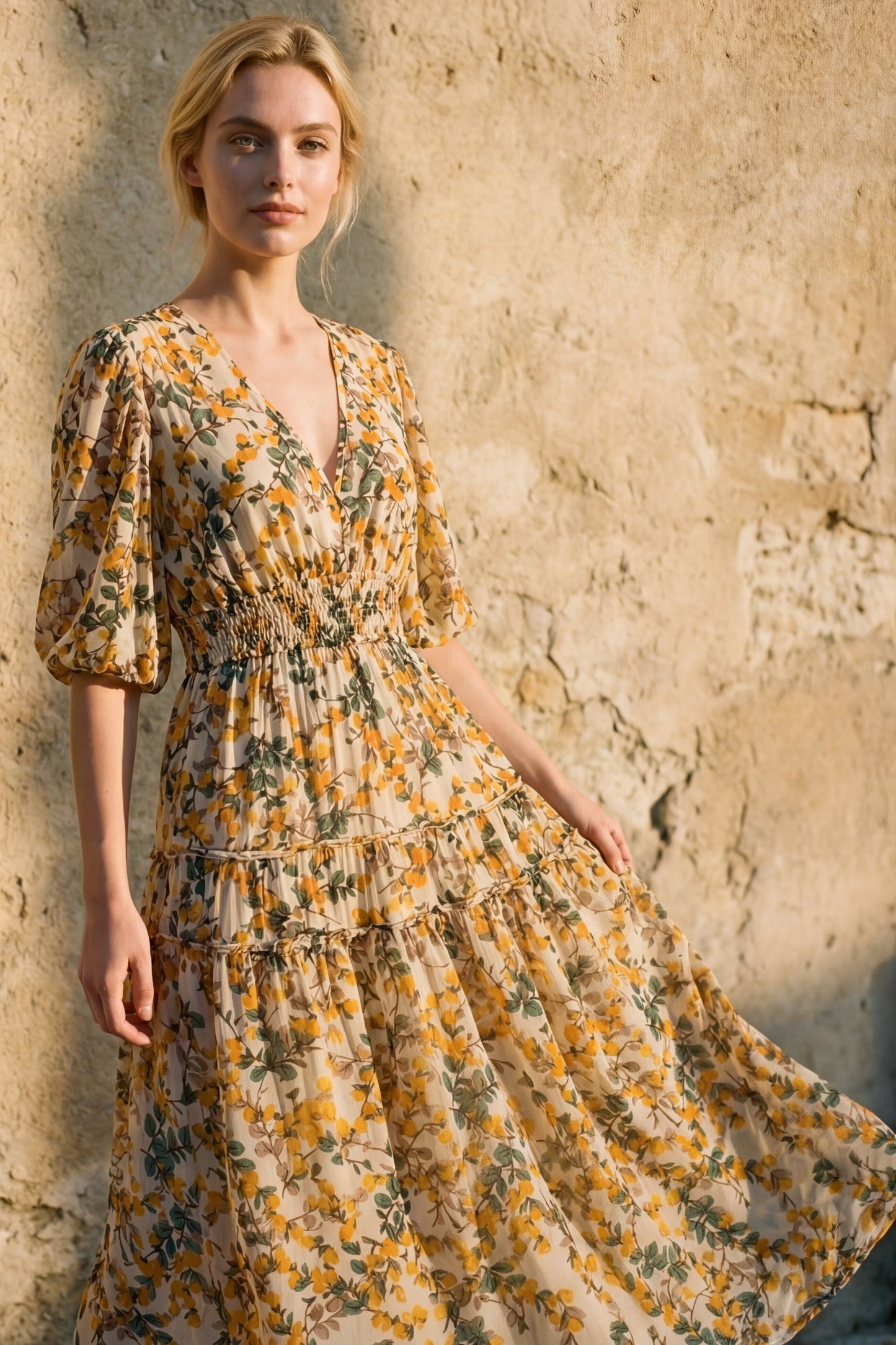 Sophie V-Neck Midi Dress