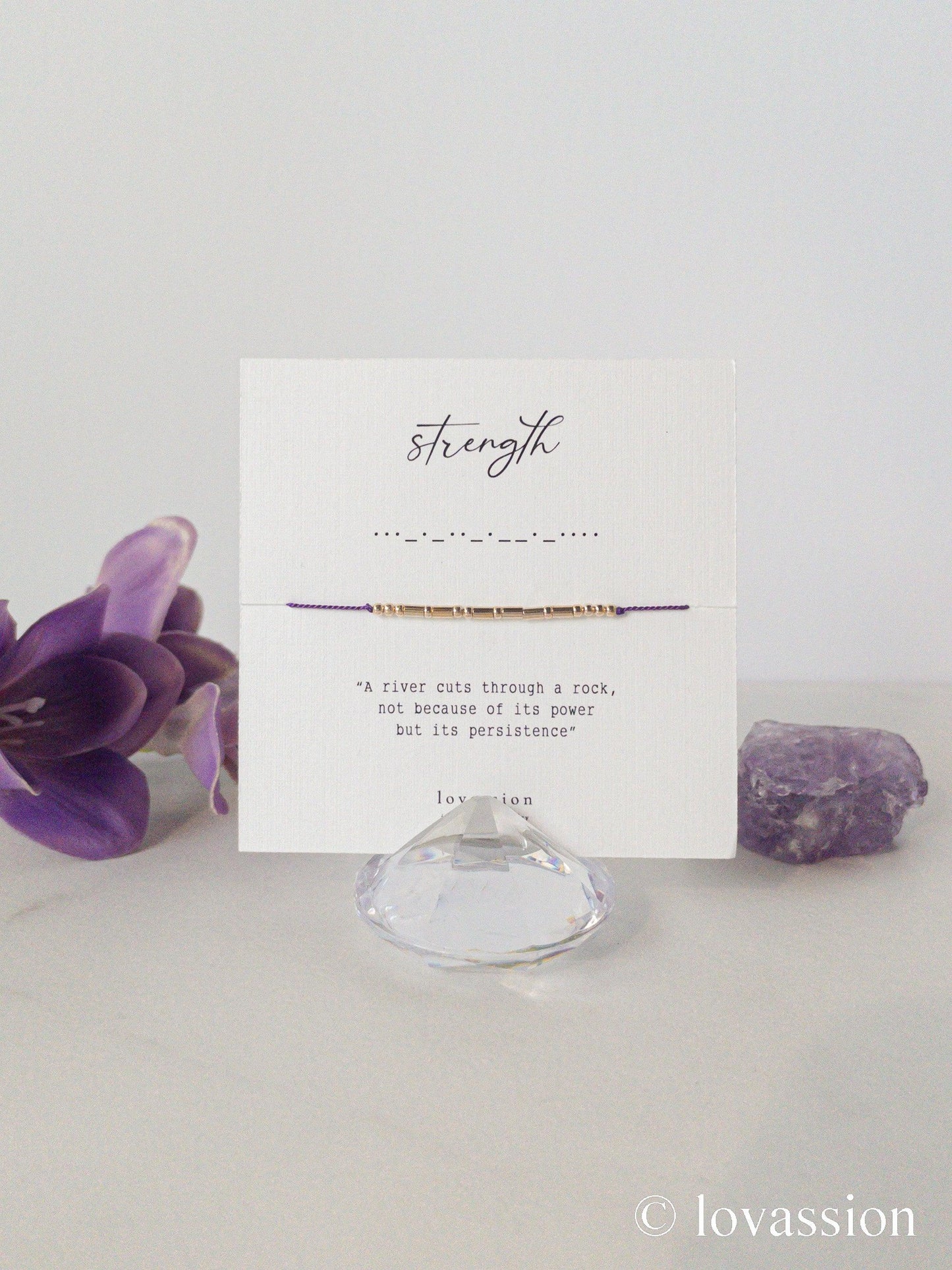 14K Strength Bracelet | Morse Code Jewelry