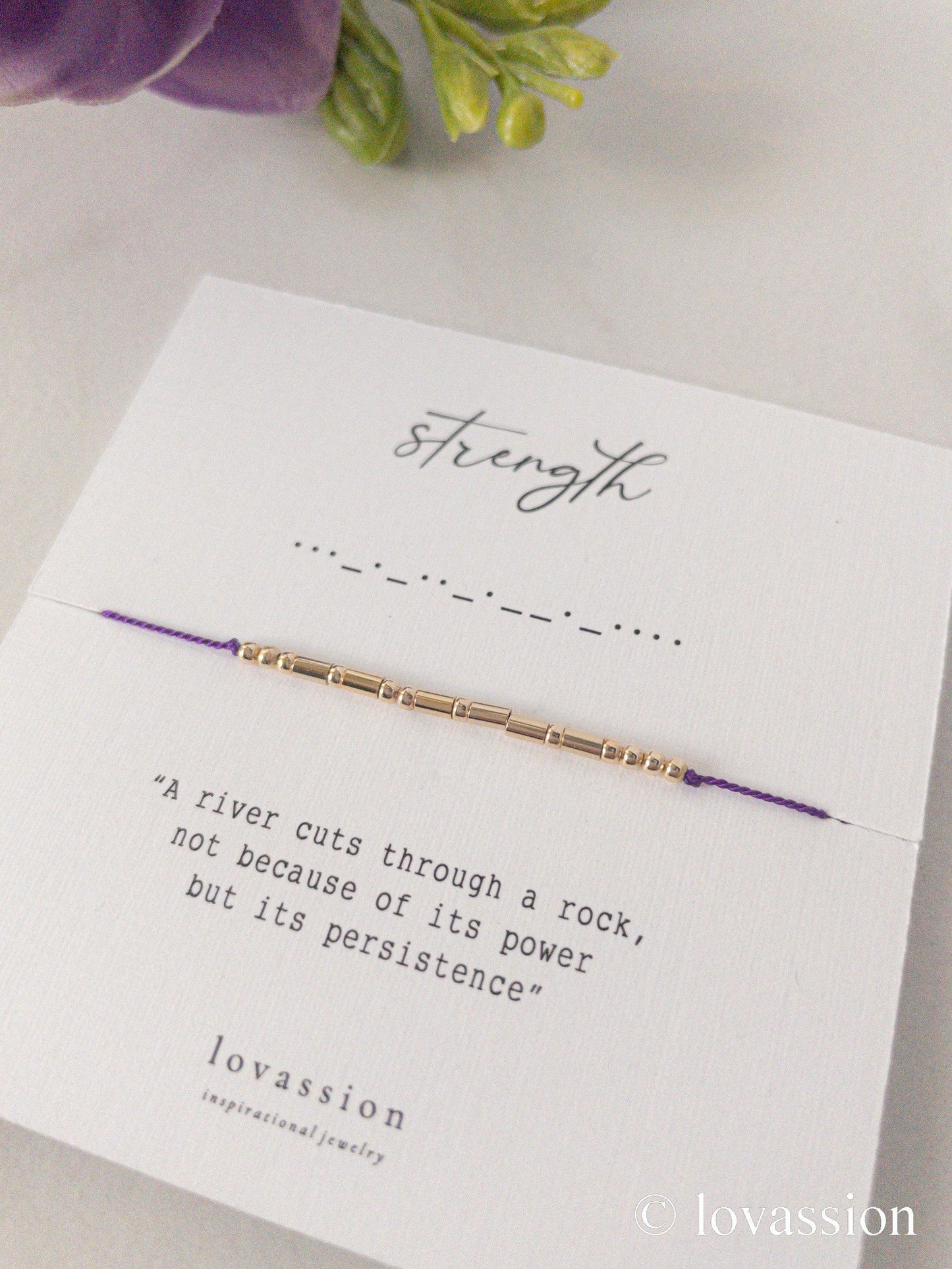 14K Strength Bracelet | Morse Code Jewelry