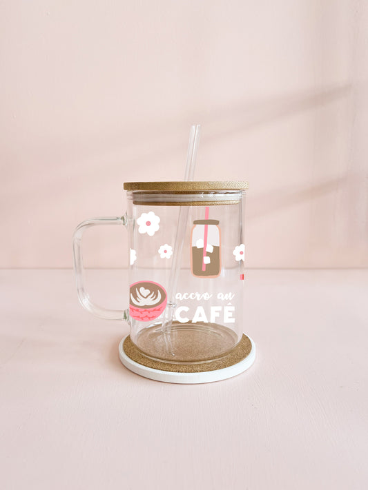 Tasse boho 17oz - accro au café