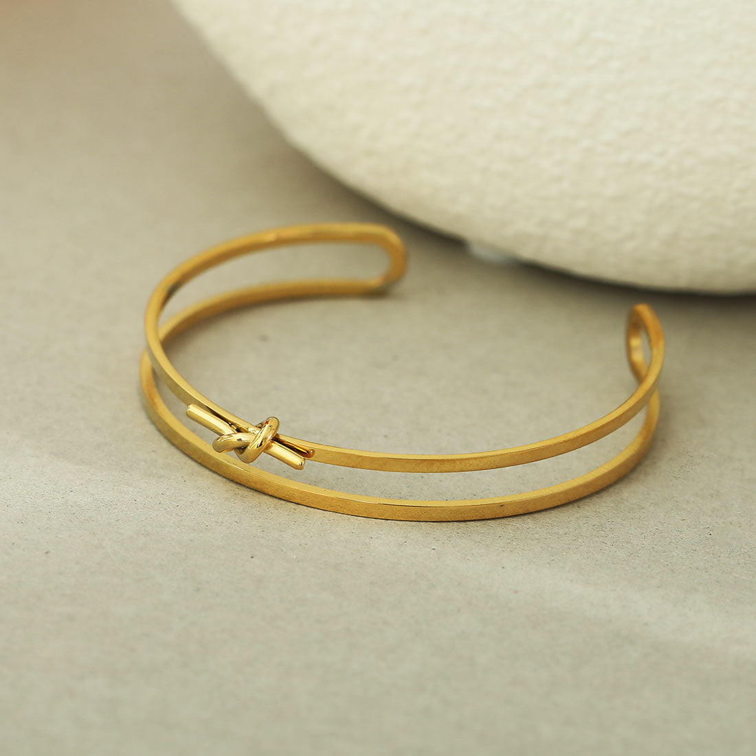 TIED: Knot Detailed Stacked Bracelet