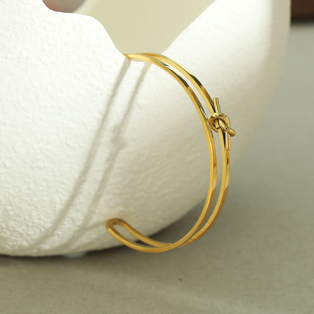 TIED: Knot Detailed Stacked Bracelet