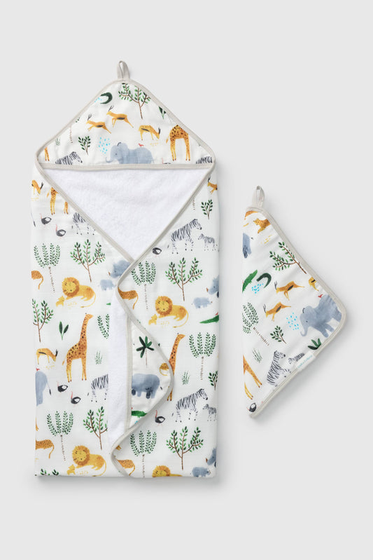 Hooded Towel Set - Safari Jungle