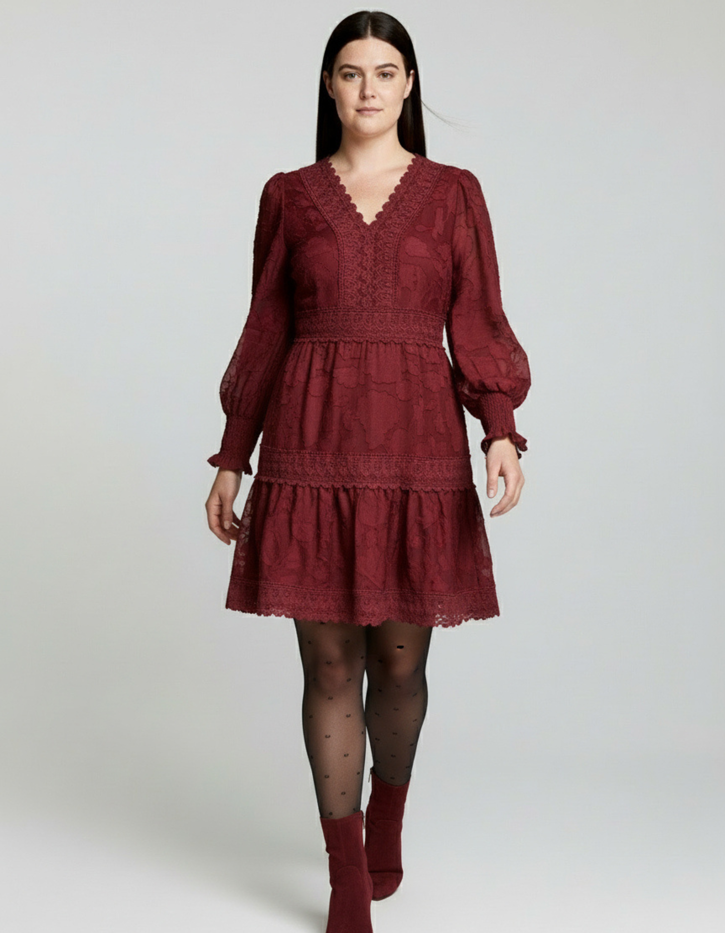 Edith Floral Lace Boho Mini Dress