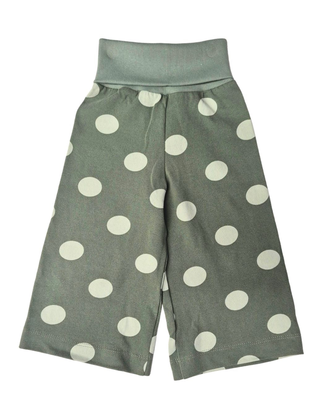 Danny Wide Leg Pants | Sage Green Dots