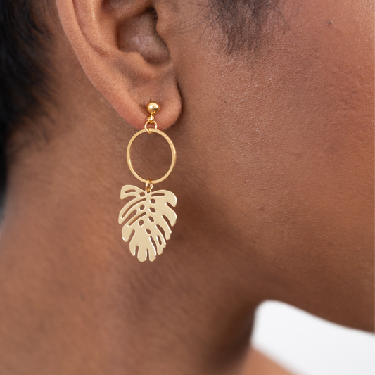 Monstera Leaf Earrings