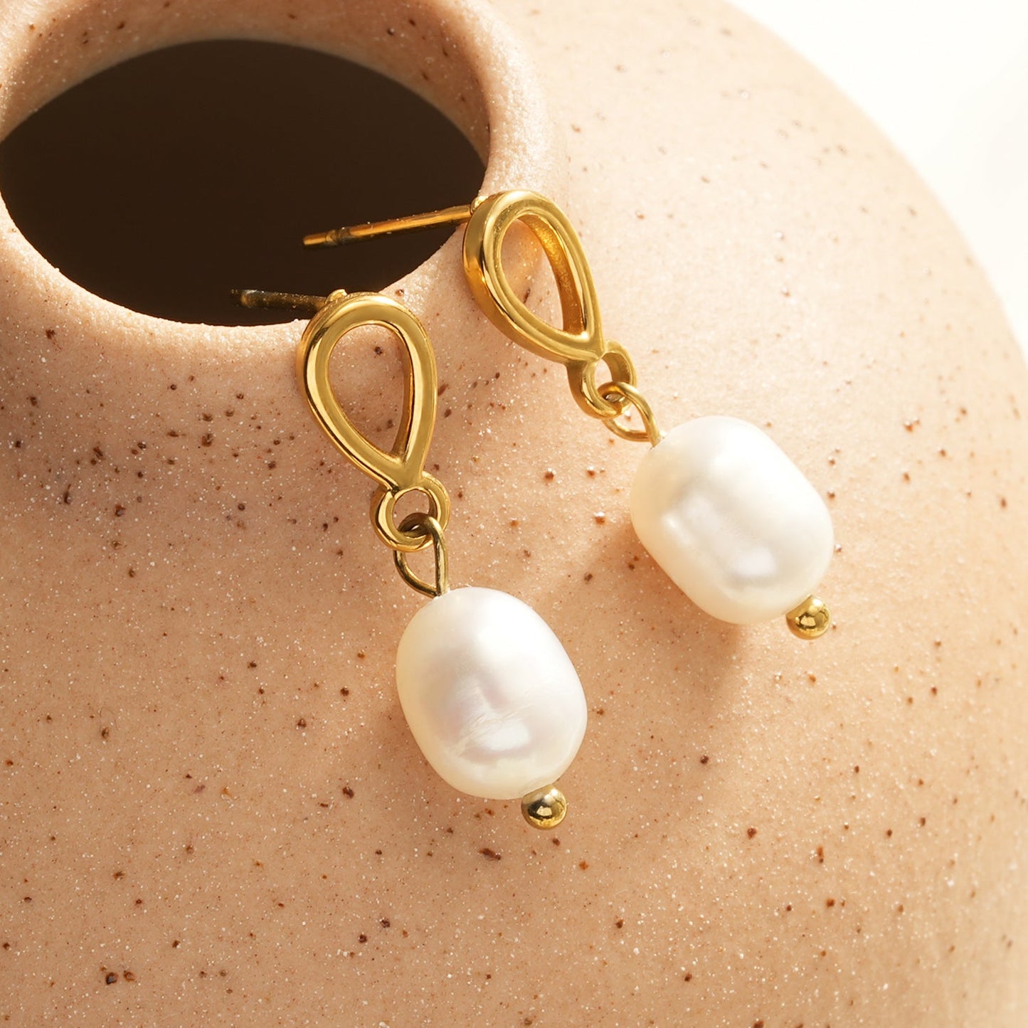 VARKONY: Elegant Teardrop Earrings with Freshwater Pearls