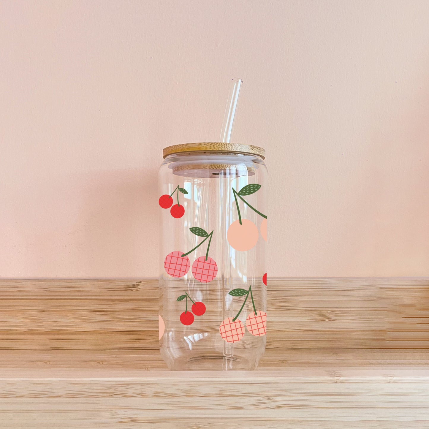 Verre boho - champ de cerises