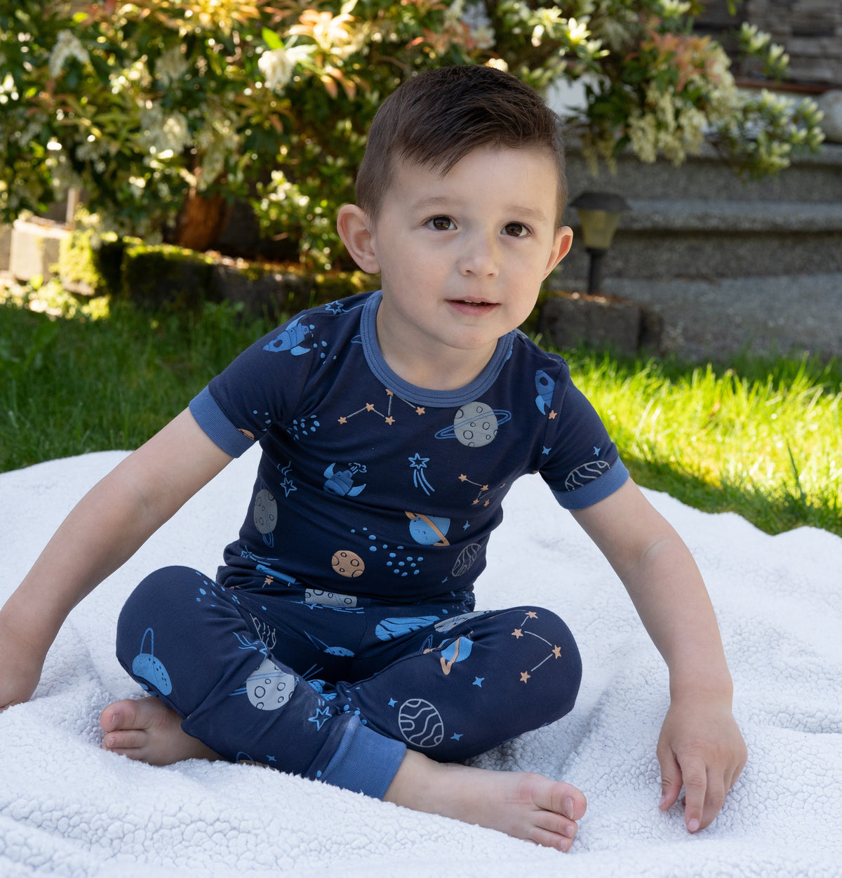 Bamboo Short Sleeve Pajama Set (Lost in Space Print)