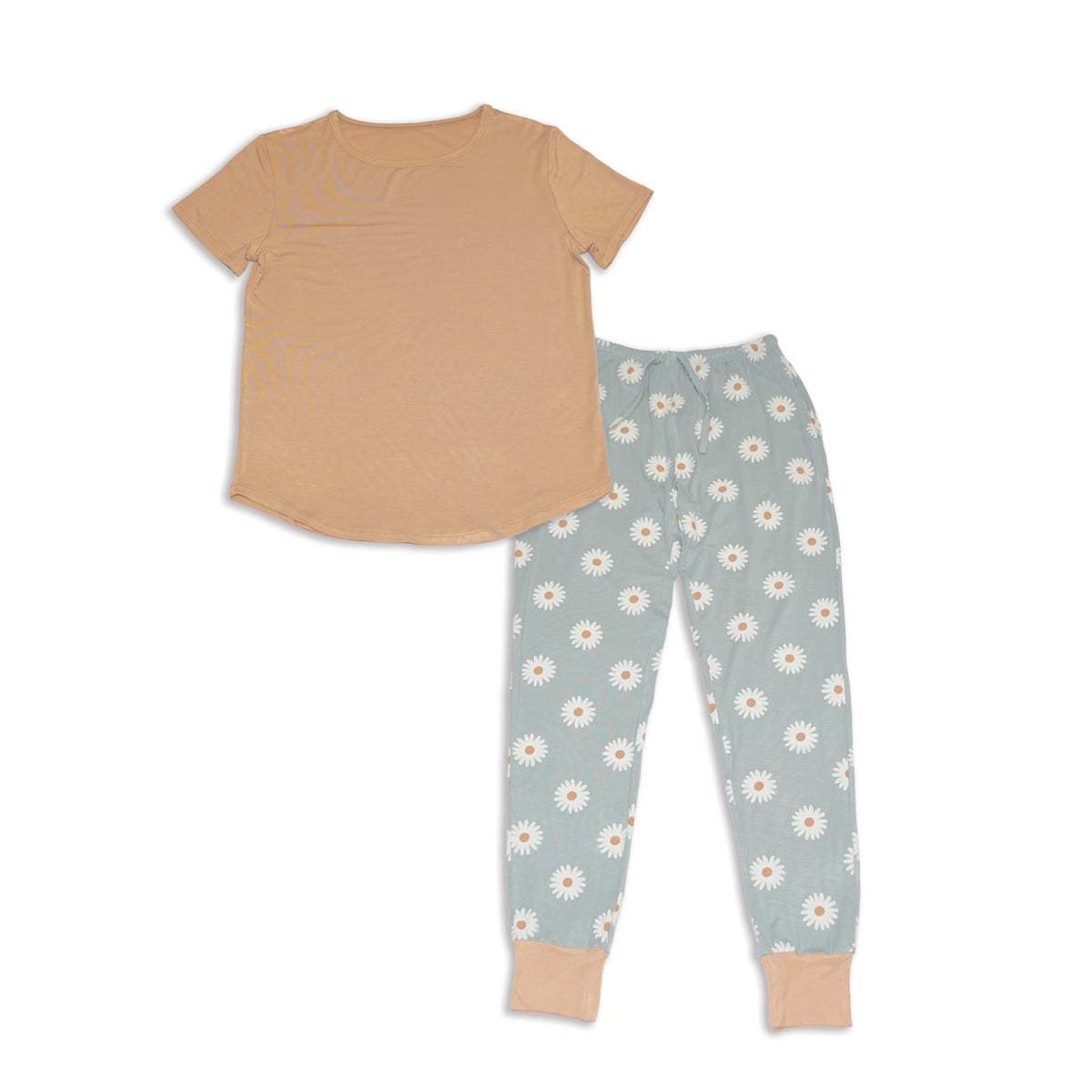 Women’s Bamboo Short Sleeve Pajama Set (Daisy Print)