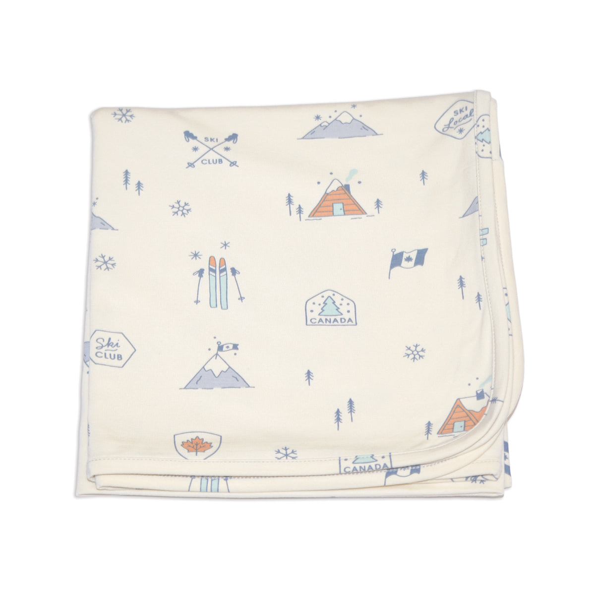Bamboo Swaddle Blanket (Ski Club Print)