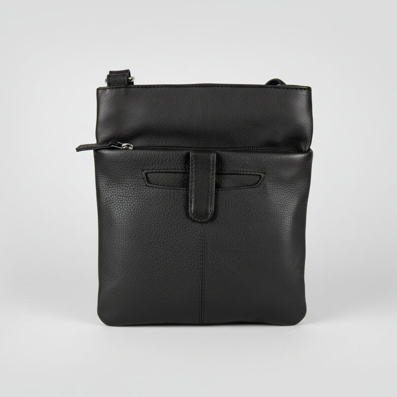 Genuine Leather Crossbody Bag. RFID Blocking Travel Purse
