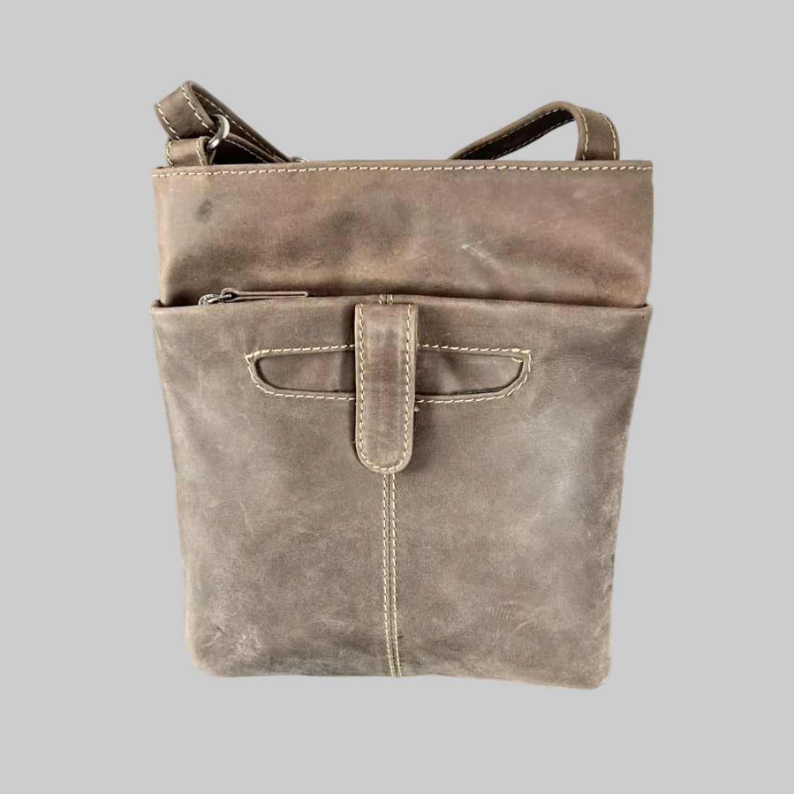 Genuine Leather Crossbody Bag. RFID Blocking Travel Purse