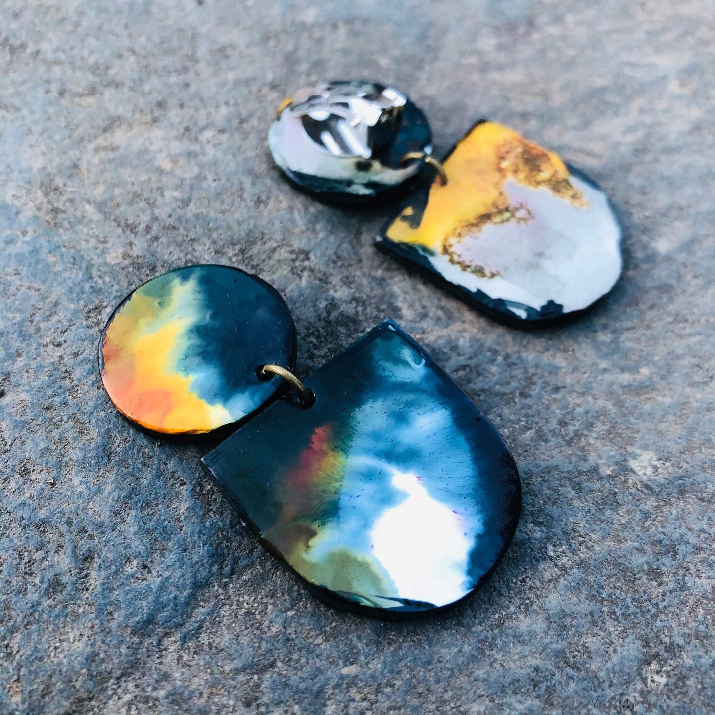 Abstract Hand Painted Earrings & Necklace