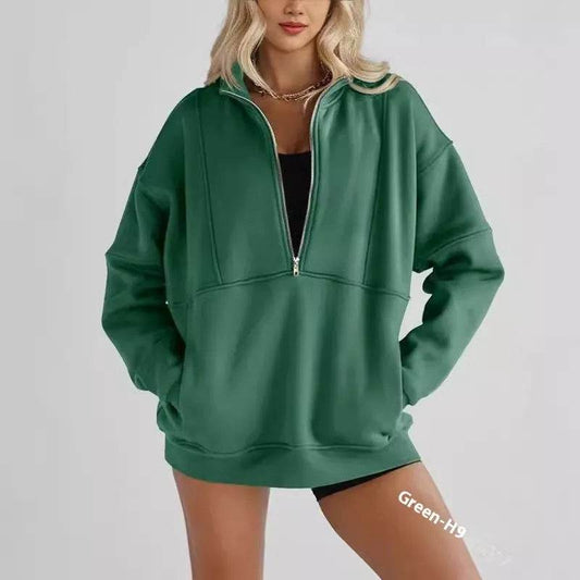 Women's Half Zip Oversized Sweatshirt
