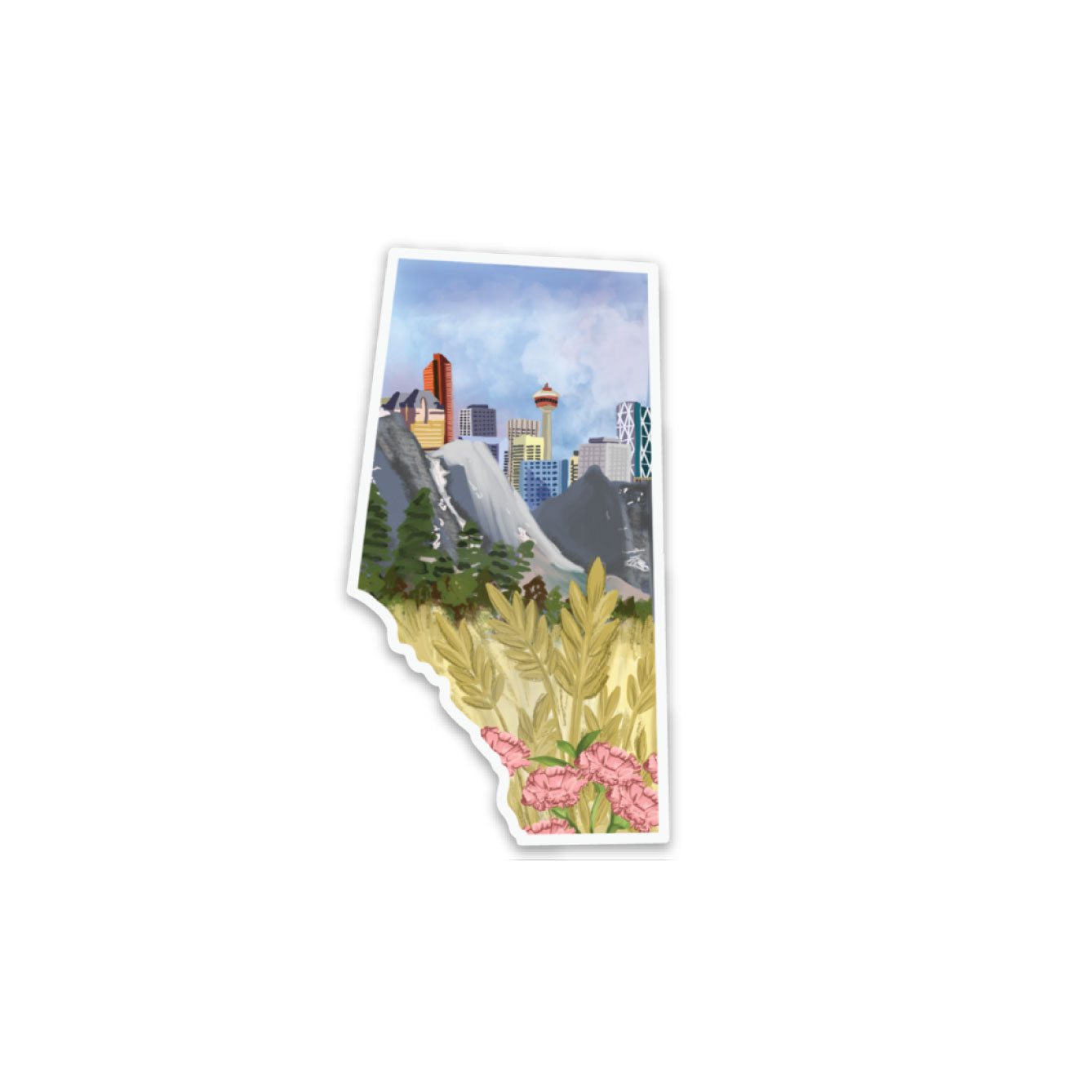 Calgary Skyline Alberta Matte Sticker