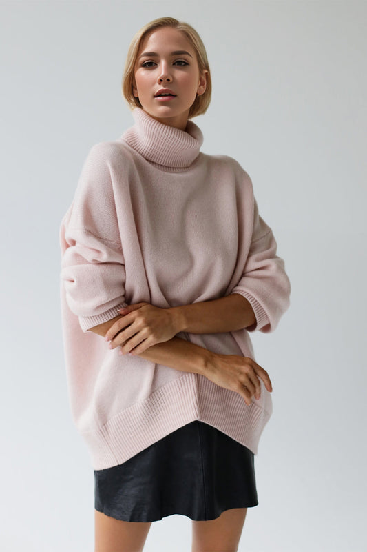 Basic Bae Turtleneck Dropped Shoulder Sweater